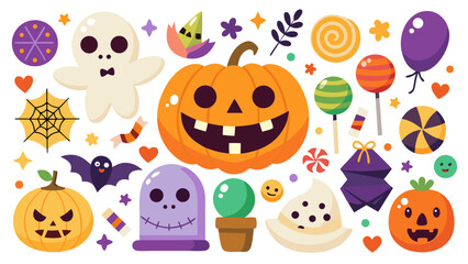 halloween seamless pattern with pumpkins