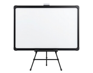 Blank Whiteboard on Black Easel Ready for Presentations and Notes