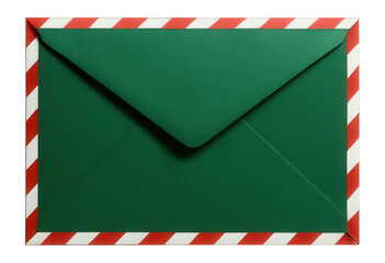 Naklejka premium Green envelope with red and white stripe border