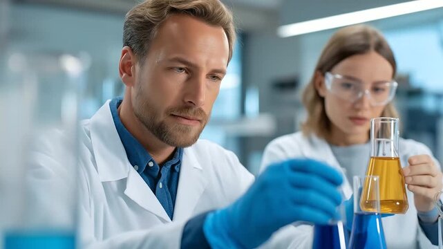 An advanced glass composition laboratory shows scientists developing new formulations for specialized applications. They are mixing different raw materials and analyzing the result