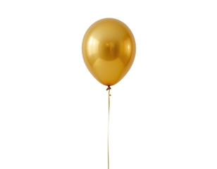 Shiny Gold Balloon on a Transparent backgroundd for Celebratory Moments