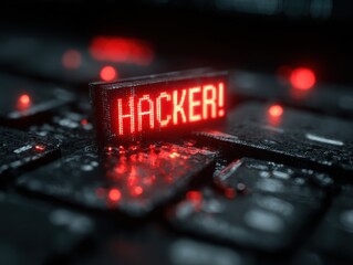 notice of a hacked system following a cyberattack on a network. compromised notion of information. online malware, cybercrime, and cybersecurity. Cybercriminals use hackers to steal information