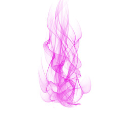 Abstract pink smoke flame effect with soft flowing wisps on white background. Bright glowing design perfect for modern art, overlays, and digital projects. Elegant fantasy smoke illustration.