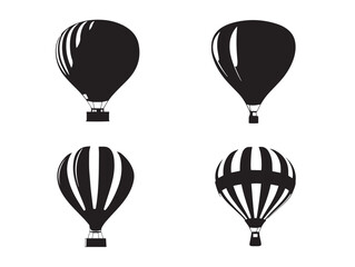 Creative Hot Air Balloon Silhouette Set with Unique Style  