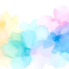 Abstract watercolor blots in pastel colors