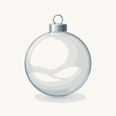 Obraz premium Christmas Transparent Ornament Ball Minimalist Vector Illustration
