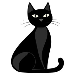 Obraz premium black cat, halloween, festival, vector, transparent background, animal, cat, isolated, adorable, cute, kitty, furry, black, mammal