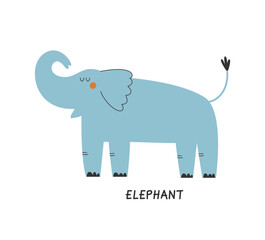 Funny elephant african animal illustration