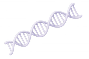 Rotating 3d dna double helix model, transparent background, illustrating genetic structure for scientific medical graphics