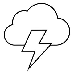 Storm Cloud Line Art Symbol