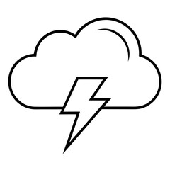 Storm Cloud Line Art Symbol