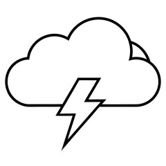 Storm Cloud Line Art Symbol