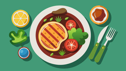 A plate of food with a variety of vegetables and fruits, including tomatoes, oranges, and lettuce