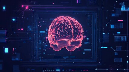 Artificial intelligence processing data with digital human brain - Powered by Adobe