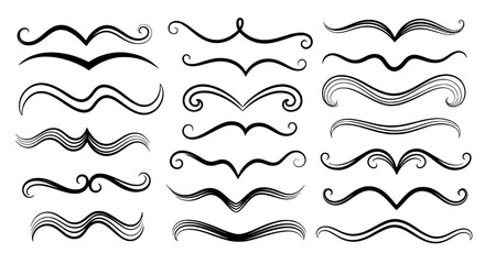 Decorative swirl scroll flourish flourish underline calligraphy line vector graphic design art illustration ornament border elegant divider curve