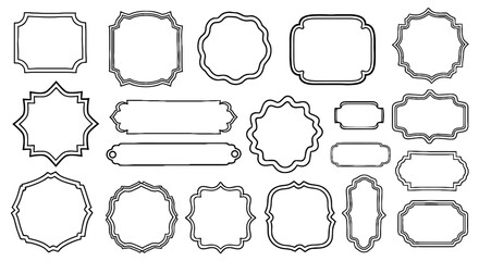 Vintage frames border line set decorative vector graphic design illustration art outline retro label logo badge sign luxury.