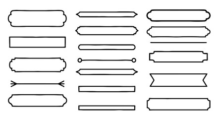 Decorative divider frame line banner vector set graphic design illustration art outline element template