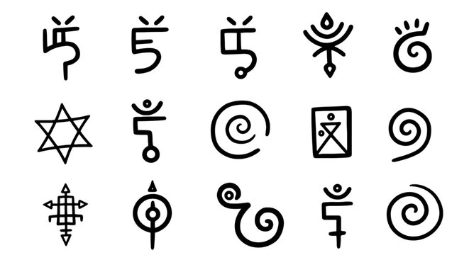 Mystic symbol set abstract icon art vector graphic design esoteric spirituality spiritual sacred magic witchcraft occult wicca witchcraft symbols