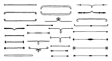 Border frame divider line vector graphic design illustration art ornamental decorative element ornament text scrapbook floral set decoration