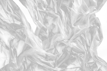 plastic overlay texture of realistic crumpled transparent plastic film wrap on black background, wrinkled stretched plastic effect