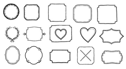 Frames borders shapes labels outline decorative vector graphic design illustration art sketch frame border hand drawn