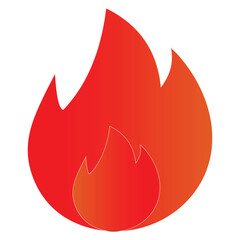 vector illustration of a red fire, fire icon.