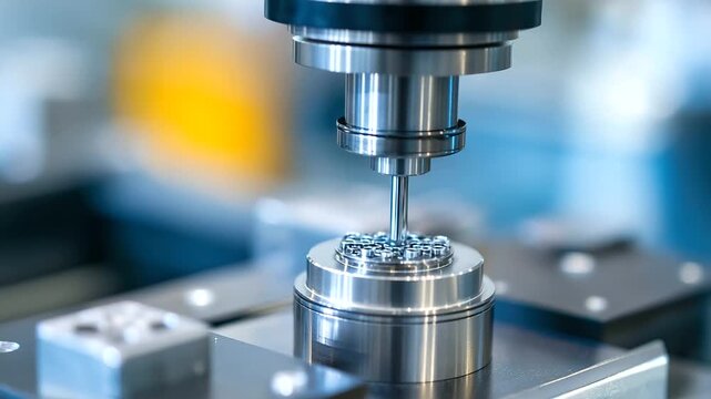 A chemical mechanical polishing (CMP) system creates an atomically smooth semiconductor surface. A wafer is shown being polished to a perfect mirror finish, a precision process tha