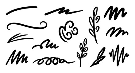 Obraz premium Doodle sketch scribble hand drawn handmade pencil pen marker set vector graphic design illustration art for journal set line shapes