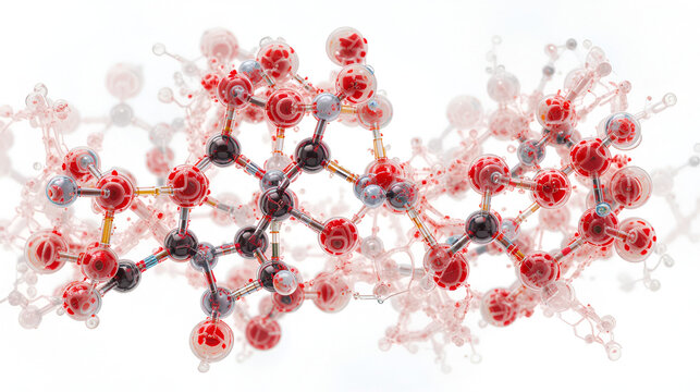 3D image of Estrone glucuronide skeletal formula - molecular chemical structure of conjugated metabolite of estrone isolated on white background