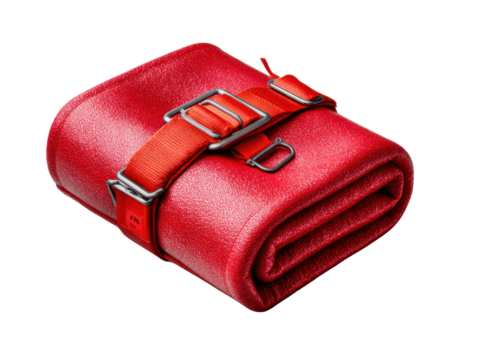 red leather bag isolated