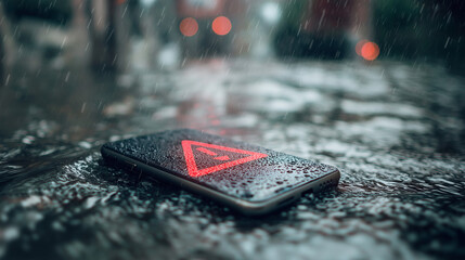 Water damaged phone repair service needed after accident in heavy rainstorm