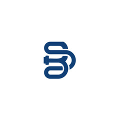 Abstract logo design featuring interconnected shapes forming a stylized letter "B" in blue against a white background.