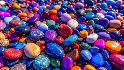 Vibrant Pile of Polished Stones and River Rocks