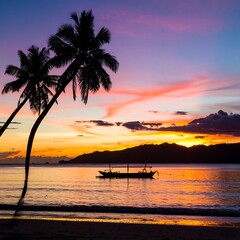 Tropical sunset beach scene (7)