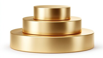 Three concentric gold circular podiums