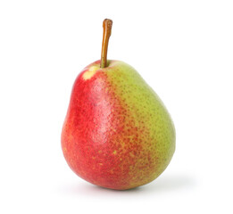 One whole ripe pear isolated on white