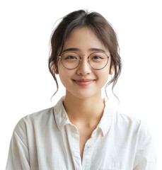 Obraz premium PNG Asian teacher happy portrait glasses adult.
