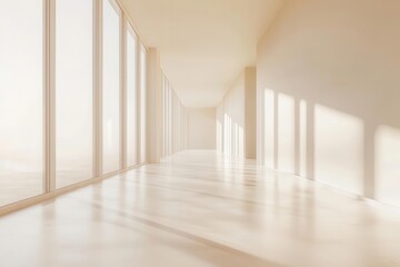 Obraz premium Hallway With Natural Lighting Creates a Bright and Airy Architectural Space