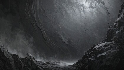 Dark, cavernous, alien landscape