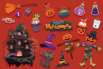 Cute Halloween Ghost Character in Cartoon Style