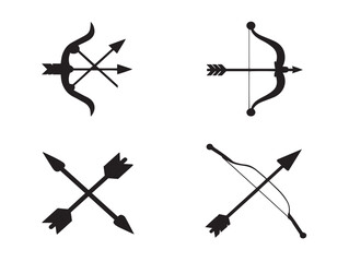 Decorative Bow And Arrow Silhouette Vector Pack for Creative Designs  