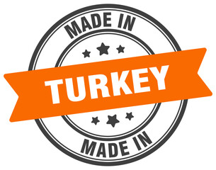 Made in Turkey round sign. Made in Turkey stamp.