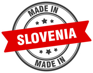 Made in Slovenia round sign. Made in Slovenia stamp.
