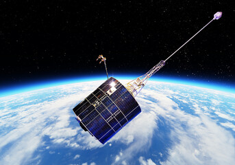 Military space navigation-communications satellite