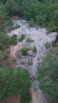 Early medieval necropolis of Cuyacabras in Quintanar de la Sierra, in the Sierra de la Demanda. Province of Burgos, Castile and Le&oacute;n, Spain. Europe