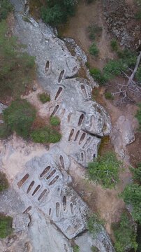 Early medieval necropolis of Cuyacabras in Quintanar de la Sierra, in the Sierra de la Demanda. Province of Burgos, Castile and Le&oacute;n, Spain. Europe