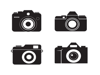Photography Camera Icon Silhouette in Simple Vector Design