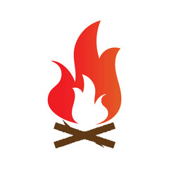 vector illustration of a red fire, fire icon.