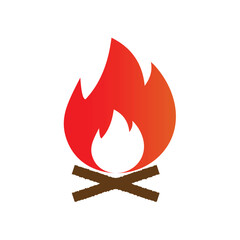 vector illustration of a red fire, fire icon.