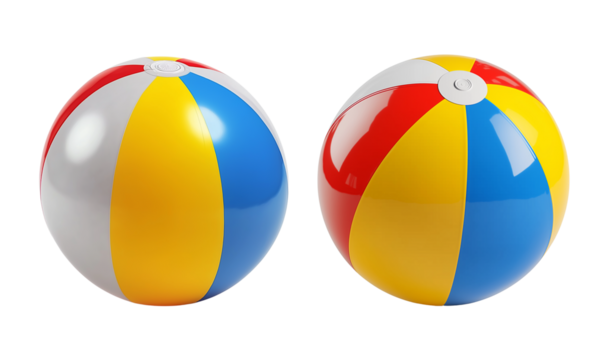 Beach ball on transparent background, cutout